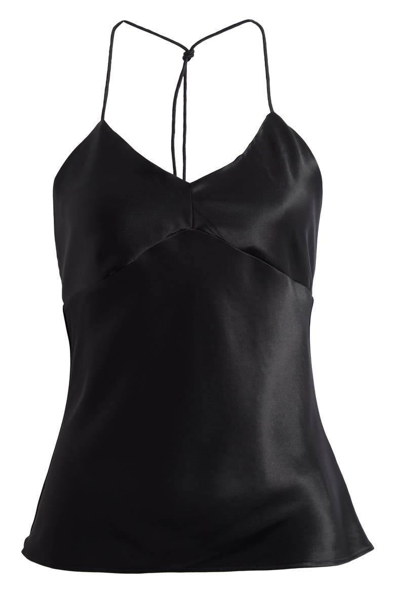 Natasia Satin Halter Neck Top, Main, color, BLACK