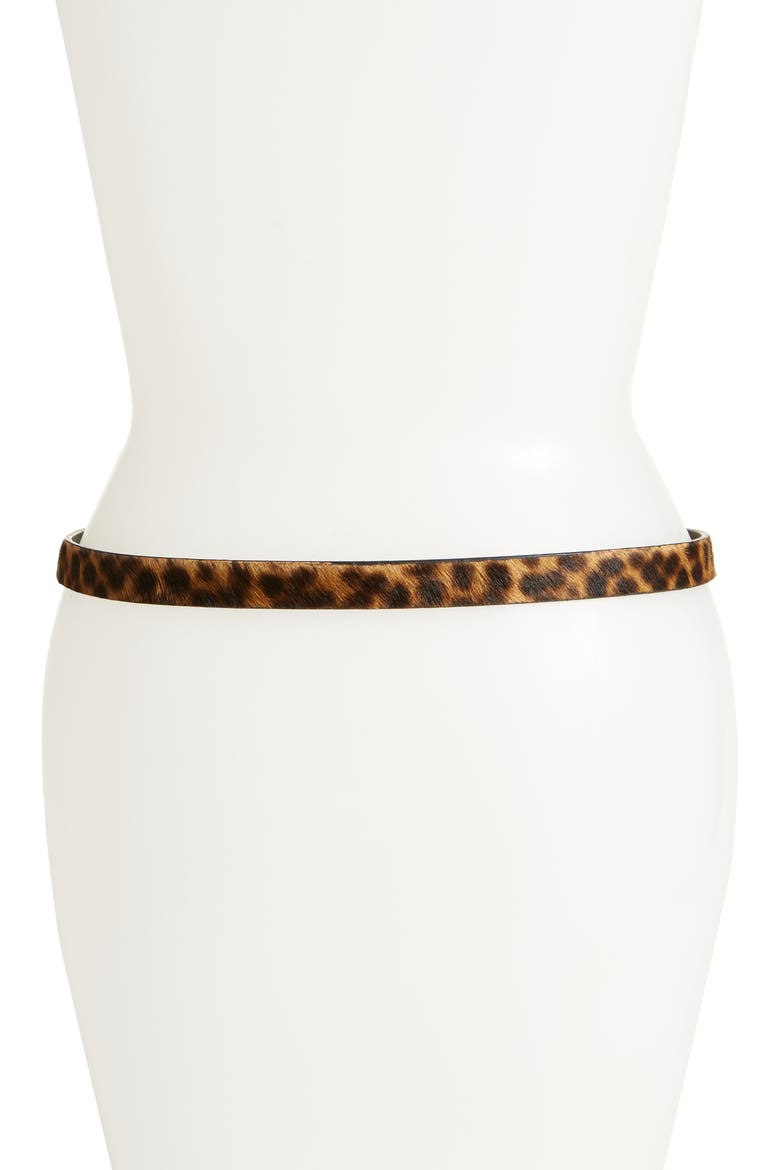Leopard Print Genuine Calf Hair Belt, Alternate, color, LEOPARD