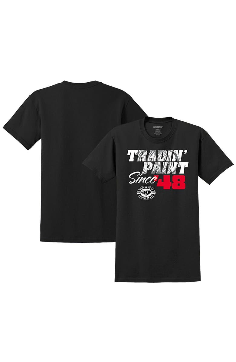 E2 APPAREL Men's Black NASCAR Tradin' Paint Since '48 Tri-Blend T-Shirt, Main, color, Black