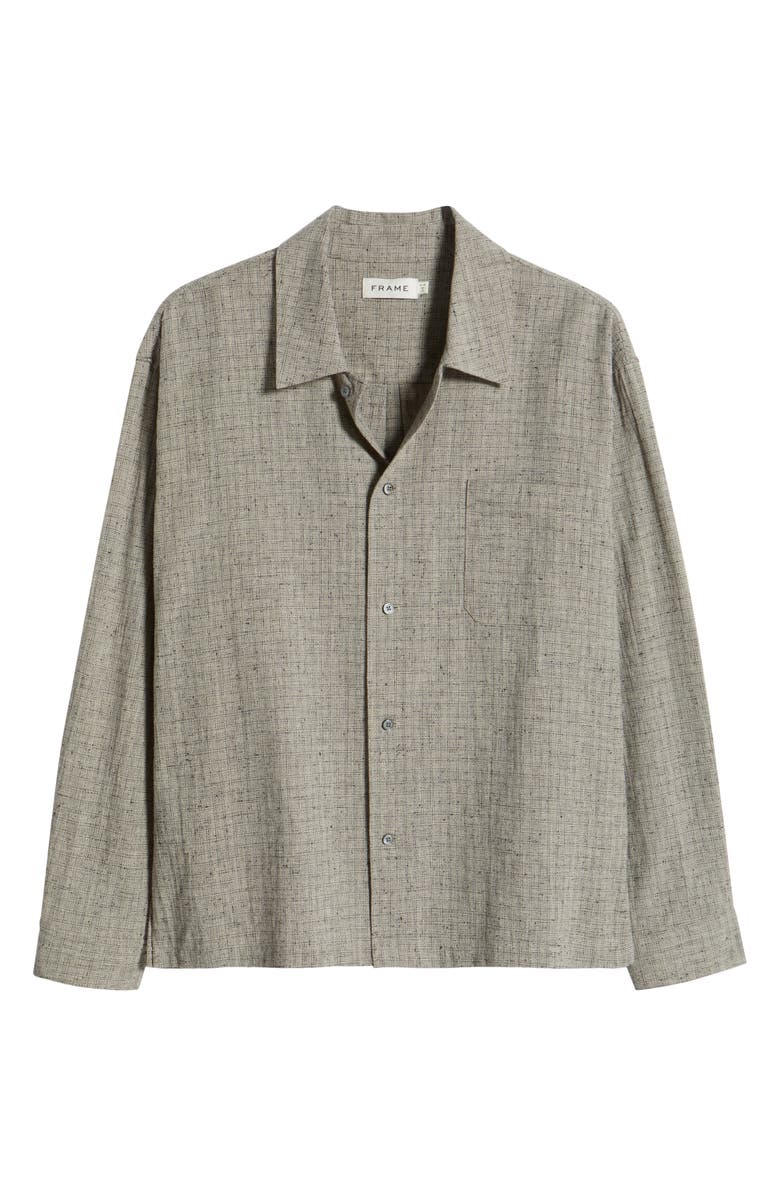 FRAME Textured Cotton & Linen Button-Up Shirt, Alternate, color, Beige Multi