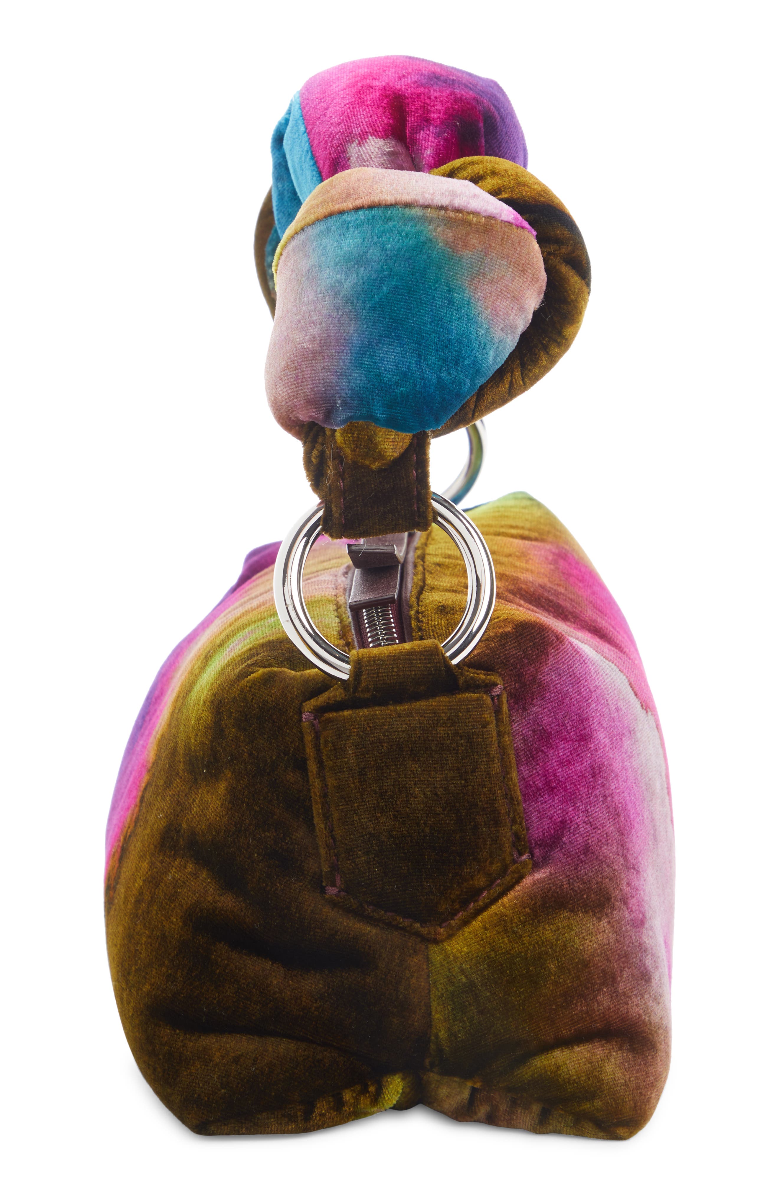 Dries Van Noten Small Knot Handle Tie Dye Velvet Shoulder Bag, Alternate, color, 