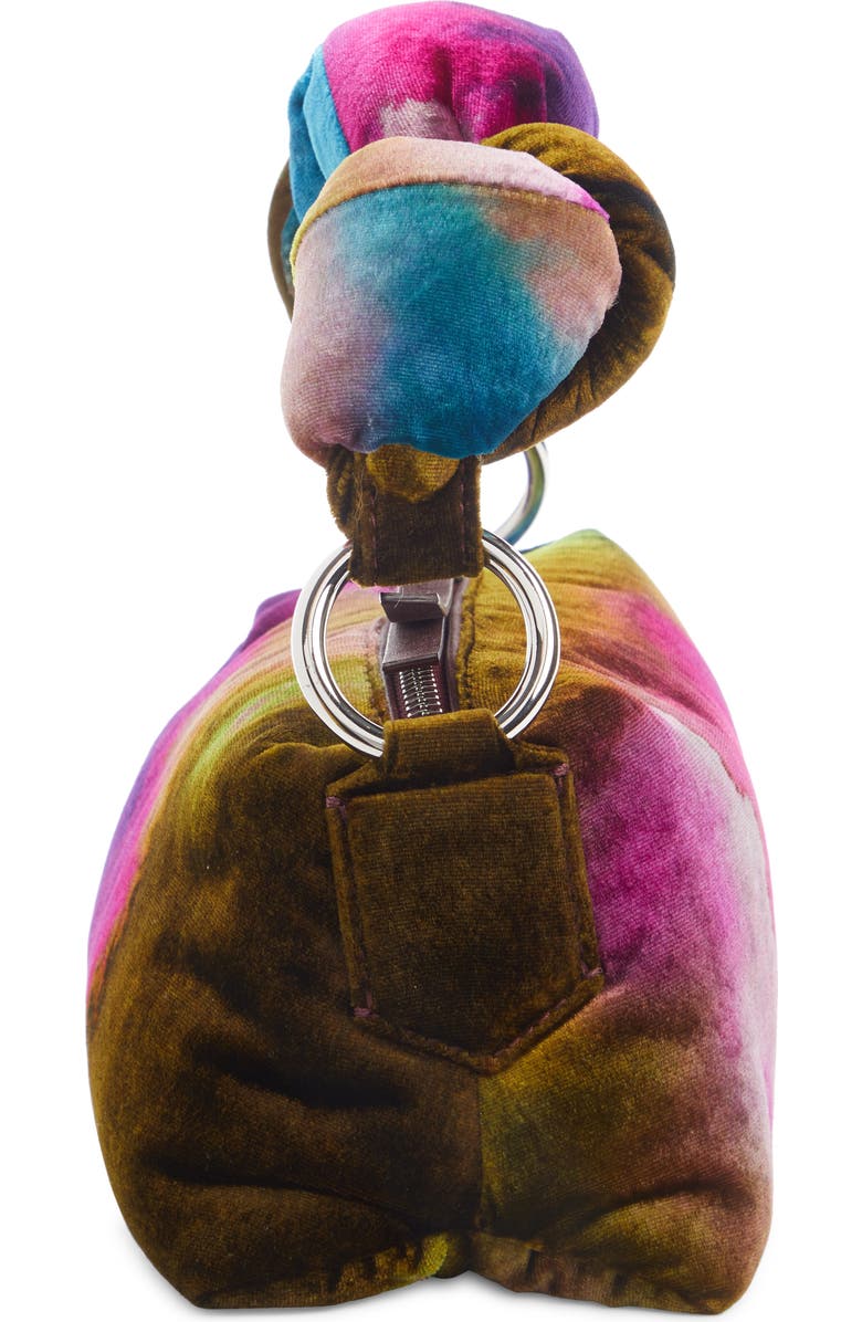 Dries Van Noten Small Knot Handle Tie Dye Velvet Shoulder Bag, Alternate, color,