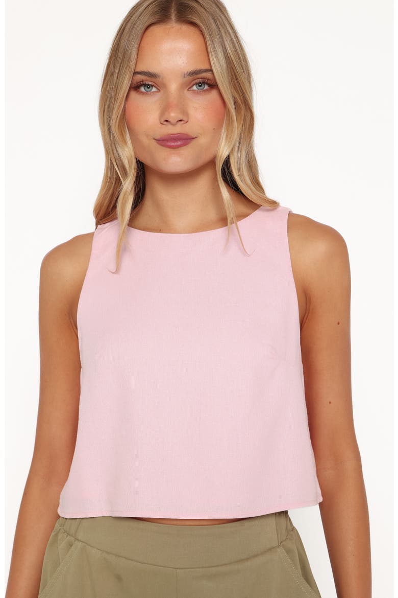 Madison Linen Blend Cropped Tank, Alternate, color, PINK