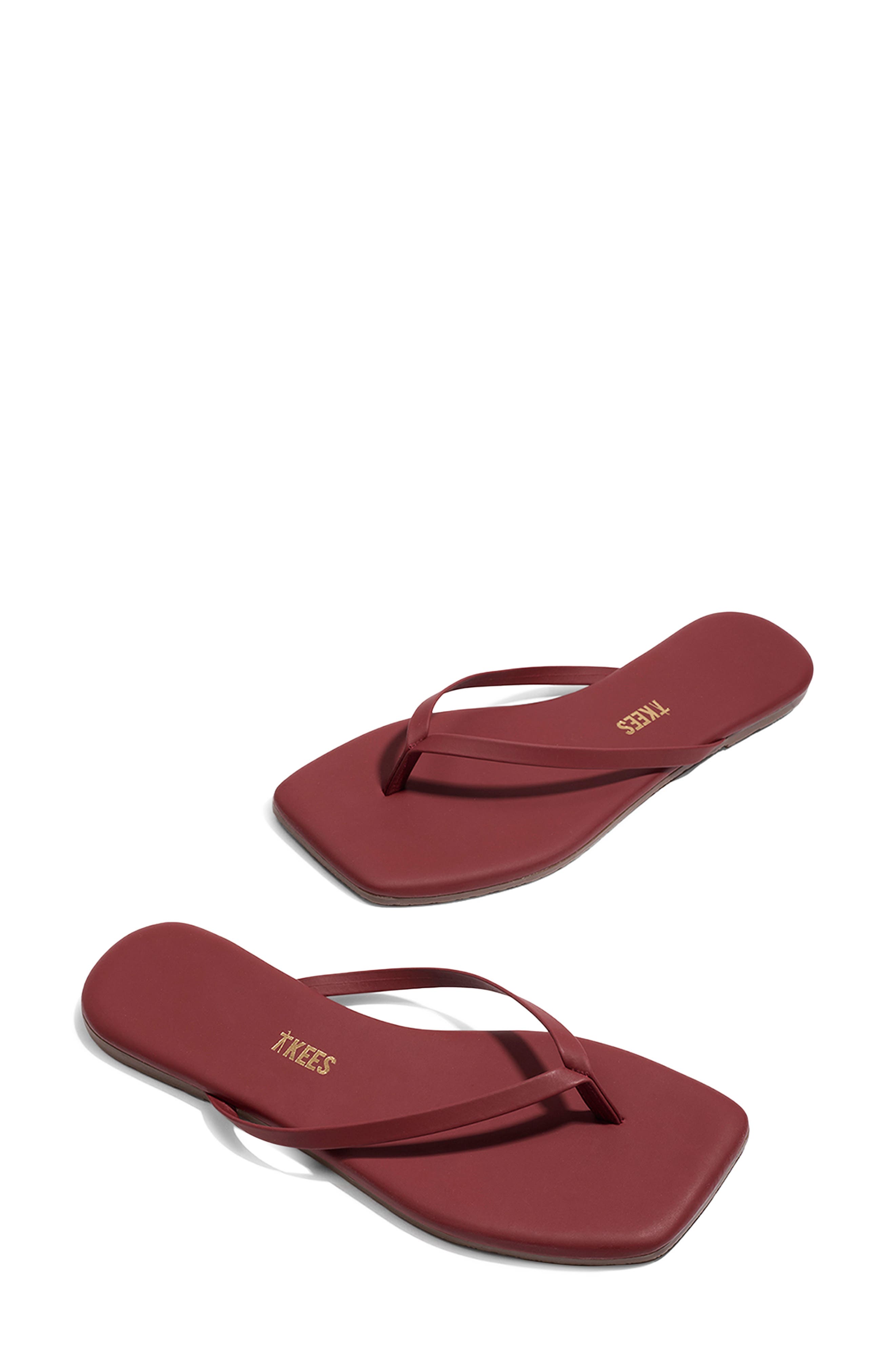 Lily Square Toe Flip Flop, Alternate, color, BURGUNDY