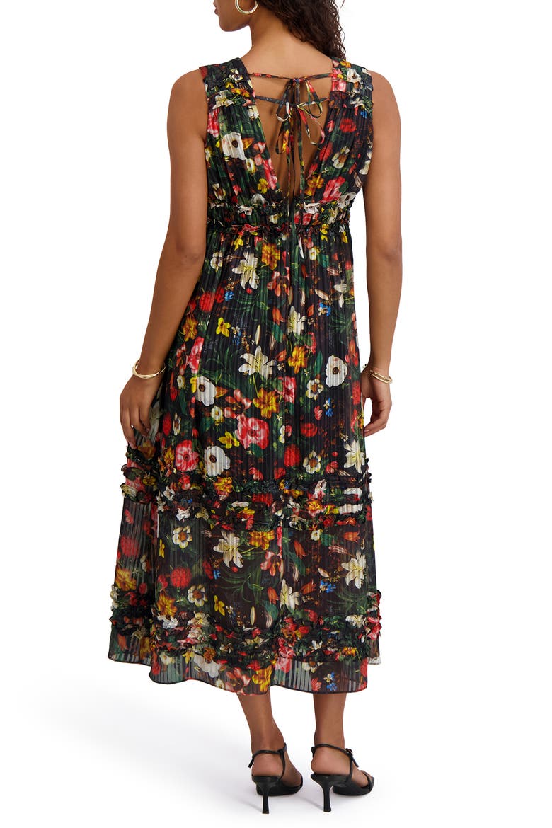 Floral Stripe Sleeveless Maxi Dress, Alternate, color, BLACK MULTI