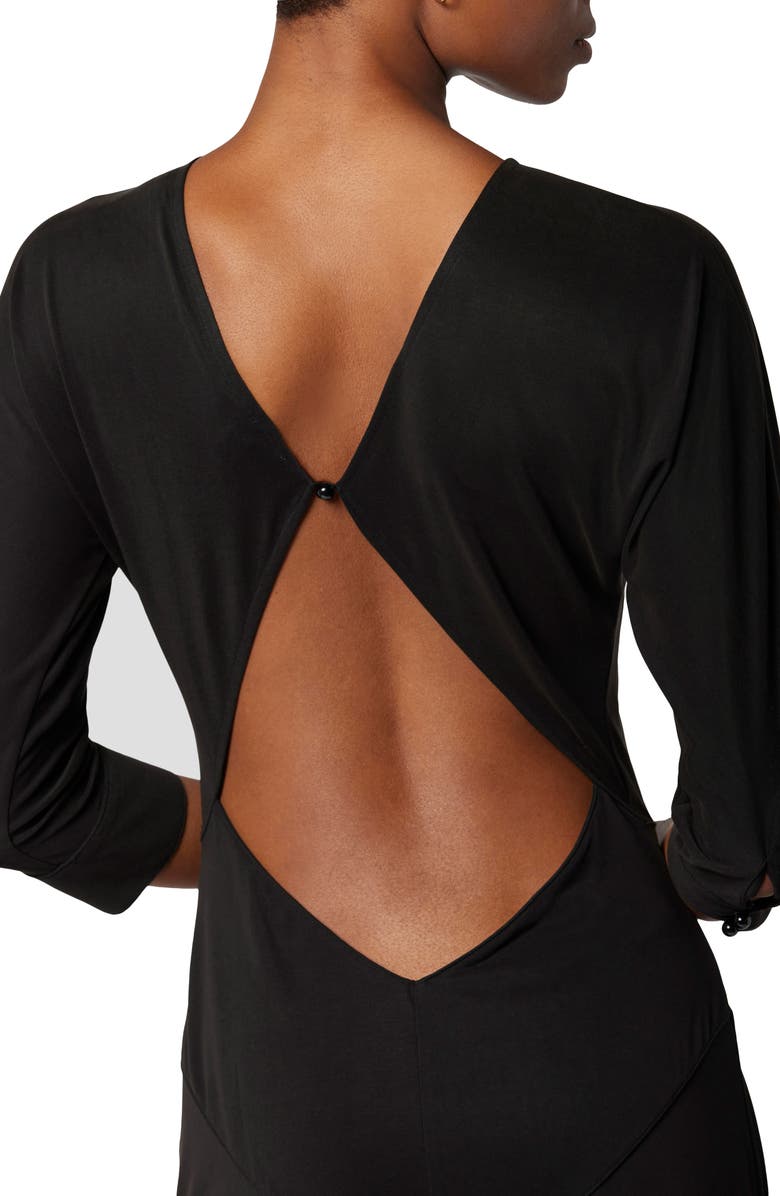 Equipment Maryse Cutout Back Midi Dress, Alternate, color, True Black