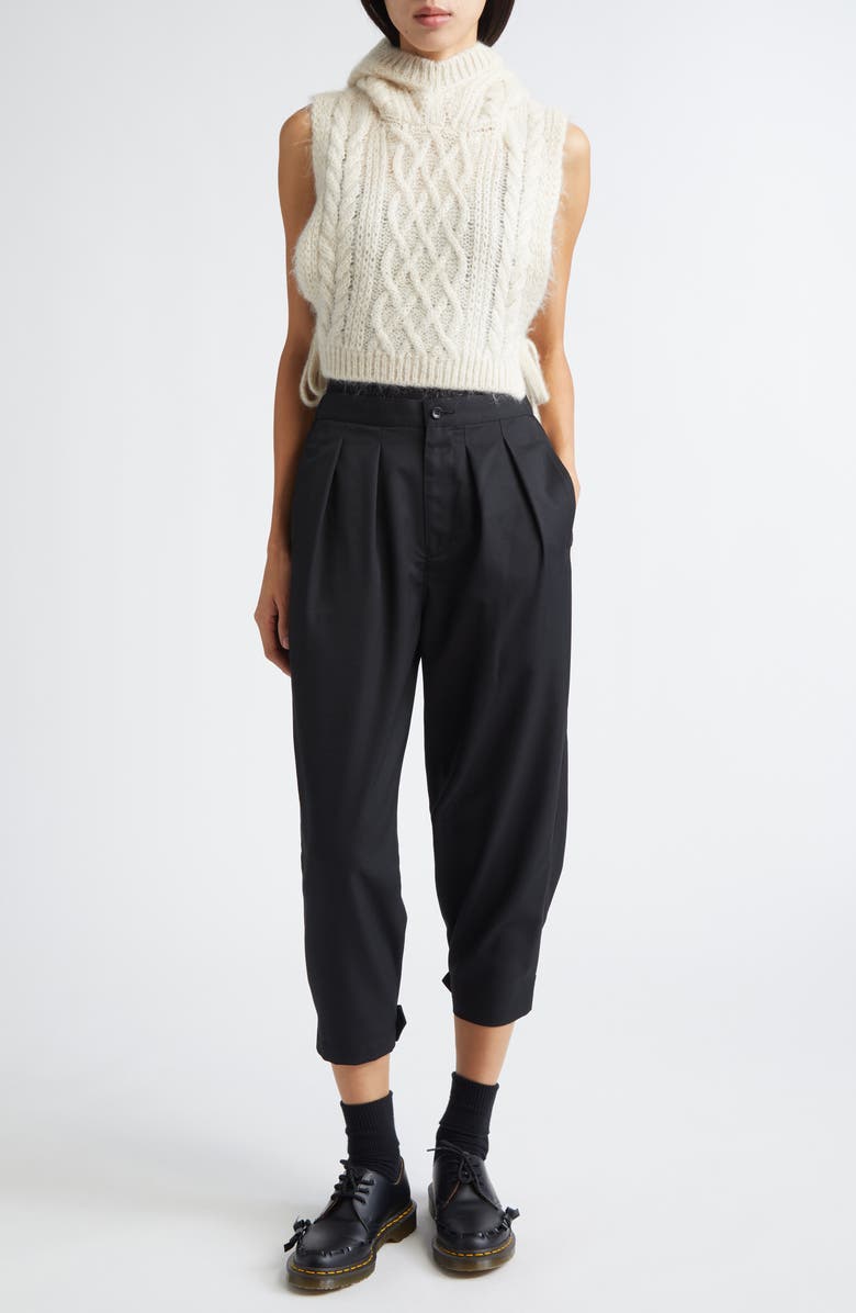 Tao Comme des Garçons Pleated Yarn Dyed Gabardine Pants, Alternate, color, 