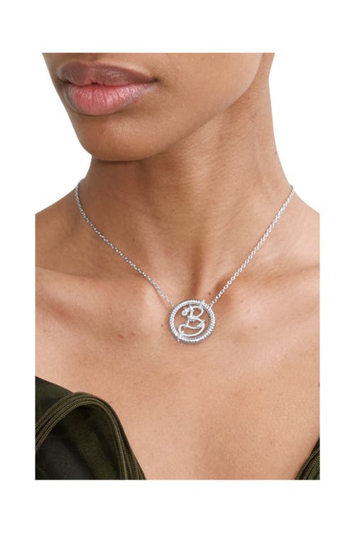 Burberry Nautical Knot B Pendant Necklace In Silver