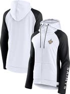 FANATICS Women's Fanatics Branded White/Black New Orleans Saints End Around Lightweight Raglan Full-Zip Hoodie Jacket