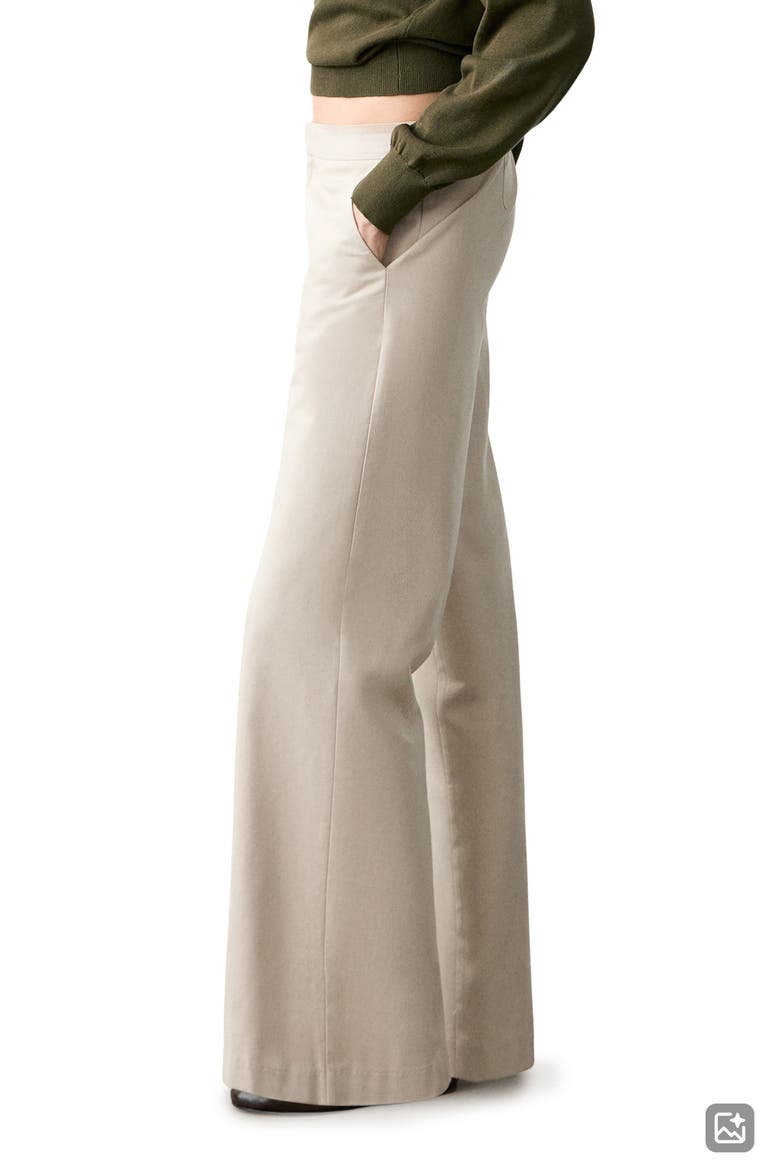 Bow Wide Leg Pants, Main, color, BEIGE