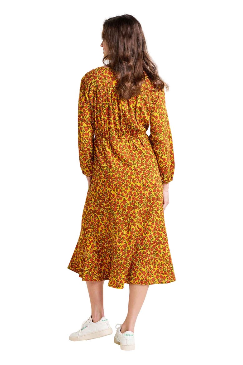 Manzana Paneled Midi Long Sleeve Dress, Alternate, color, Pollen Ditsy Print