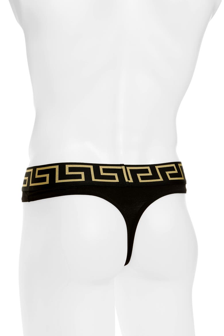 Cotton Thong, Alternate, color, BLACK/ GOLD