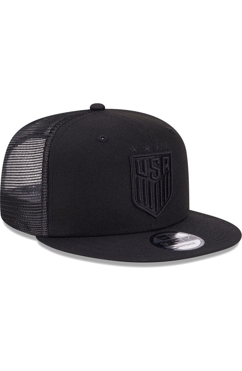 New Era Men's New Era Black USWNT Logo Classic 9FIFTY Trucker Snapback Hat, Alternate, color,