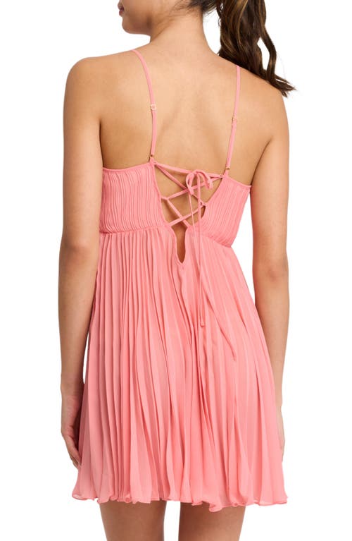 Rya Collection Shirin Rosette Pleated Chiffon Chemise In Rosewood