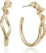 Ettika Twisted Medium Hoop Earrings