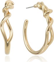 Ettika Twisted Medium Hoop Earrings