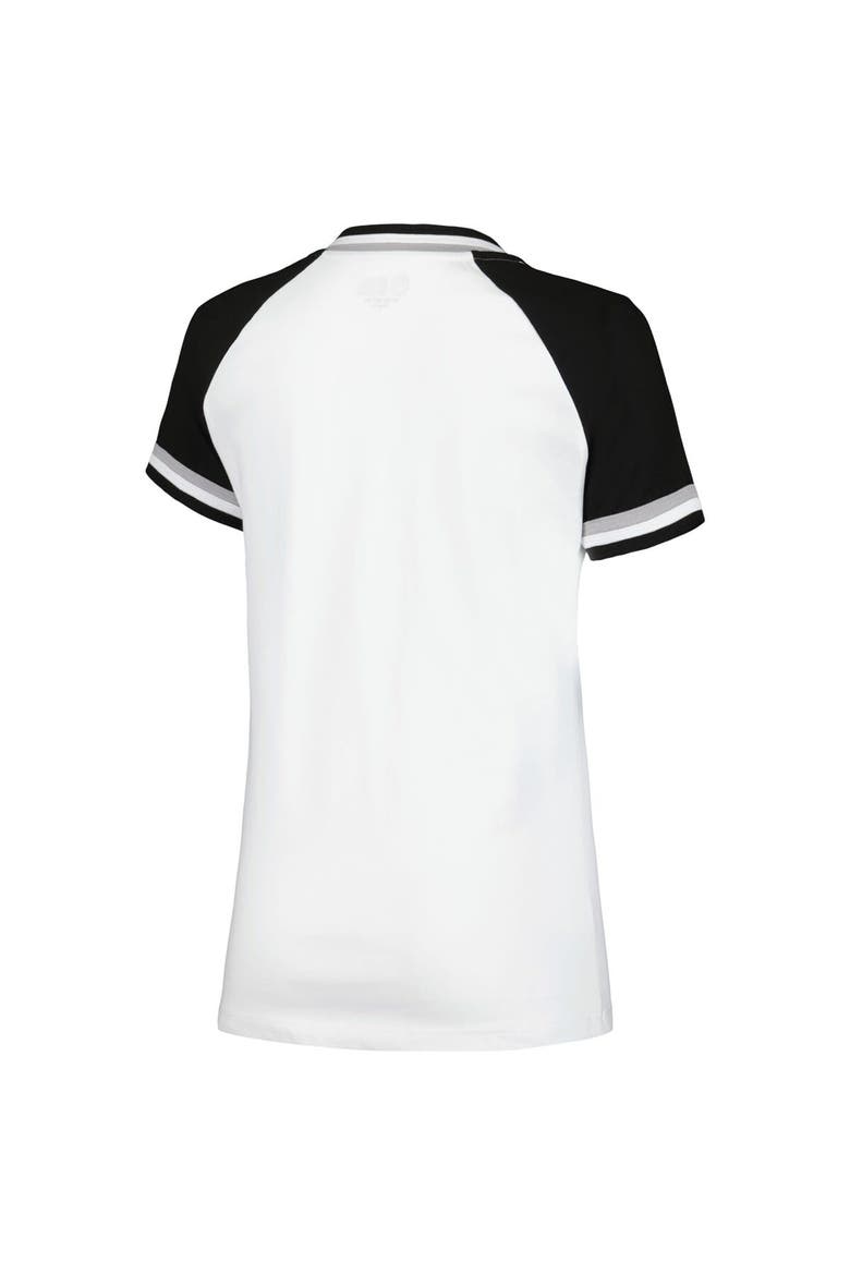 Women's New Era White Chicago White Sox Jersey Double Binding Raglan V-Neck T-Shirt, Alternate, color, White