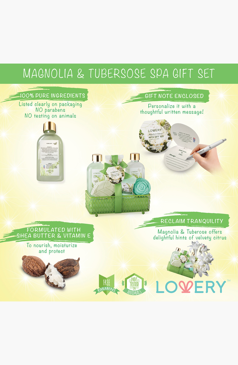 Lovery Home Spa Gift Basket - 7 pc Bath and Body Set, Alternate, color, 
