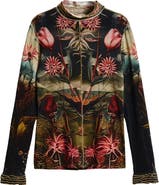 Desigual Floral Print Long Sleeve T-Shirt