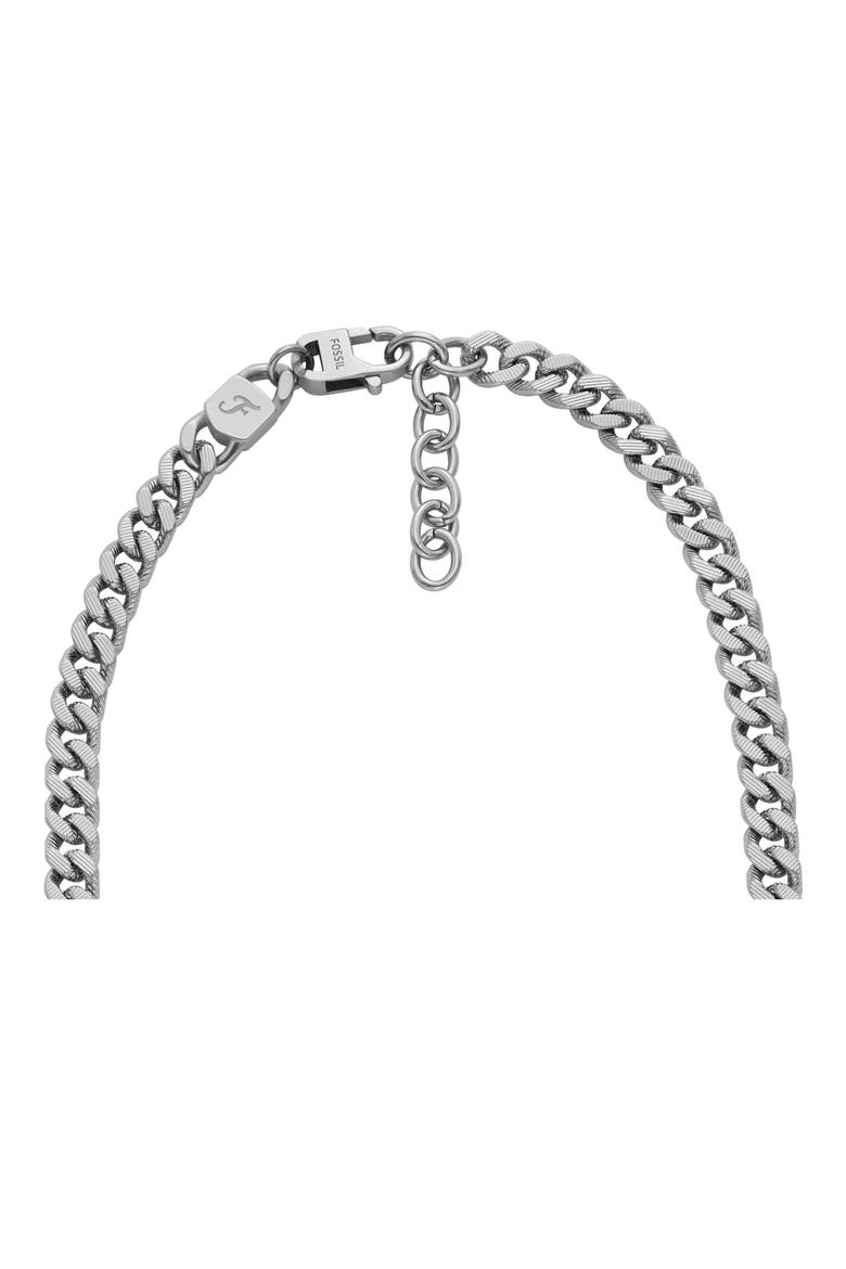Men's Harlow Linear Texture Chain Necklace, Alternate, color, SILVER