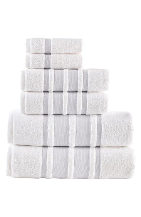 Contrast Border 6-Piece Towel Set