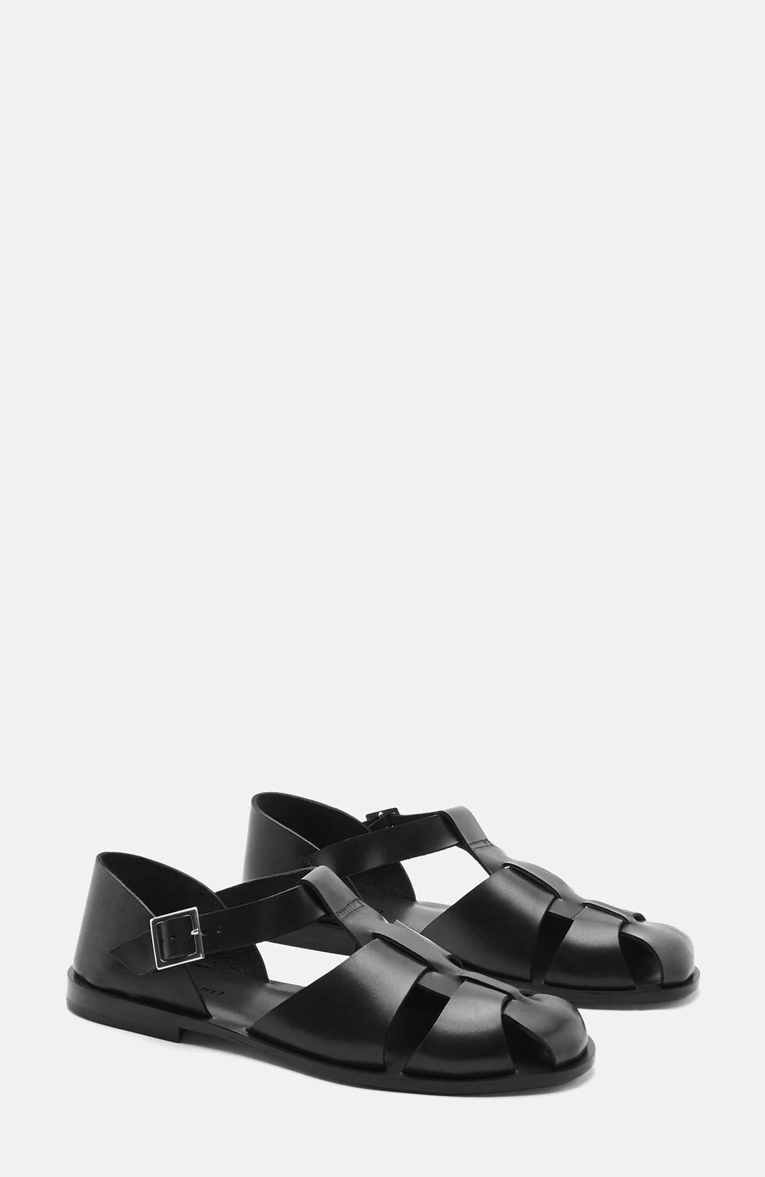 SCAROSSO Apollo Sandals, Main, color, Black - Calf