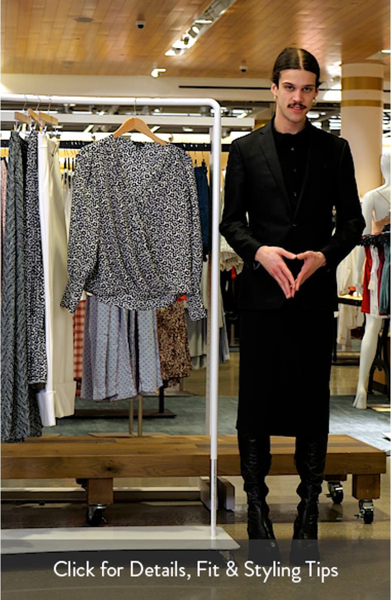 Dot Flower Print Long Sleeve Wrap Top, sales video thumbnail