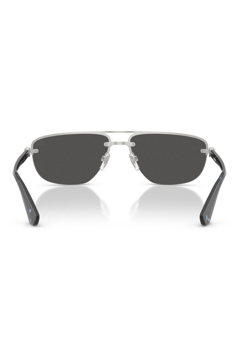 62mm Oversize Irregular Sunglasses, Alternate, color, SILVER / DARK GREY