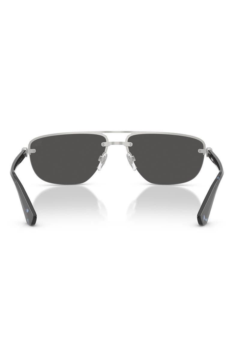Burberry 62mm Oversize Irregular Sunglasses, Alternate, color, Silver / Dark Grey