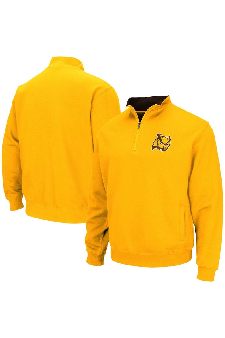 Men's Colosseum Gold Rowan Profs Tortugas Quarter-Zip Sweatshirt, Main, color, Gold