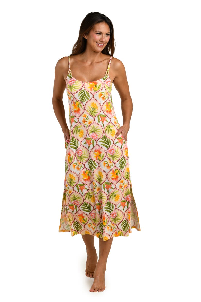 Palm Cover-Up Dress, Alternate, color, WHITE MULTI