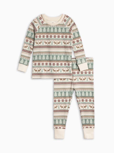 Organic Holiday 2 Piece Long Sleeve Jammie Set (Toddler & Little Kids)