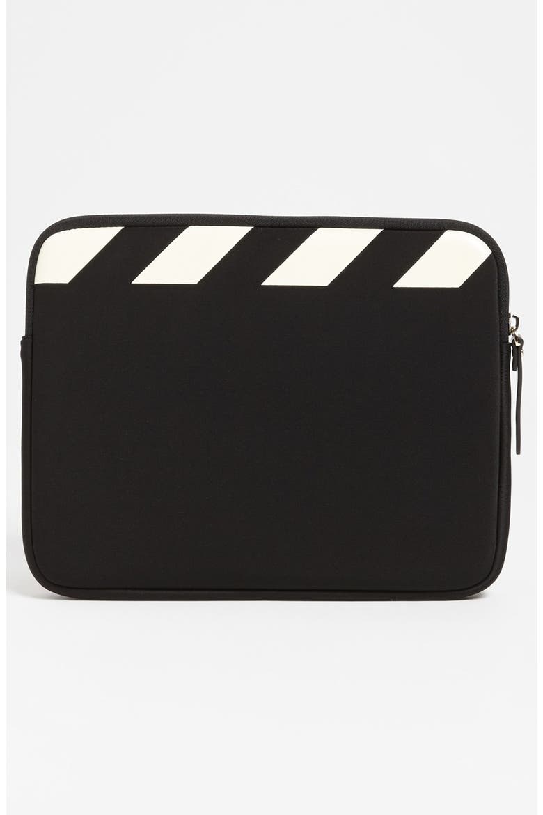 'director's clapboard' iPad sleeve, Alternate, color, BLACK/ CLOTTED CREAM