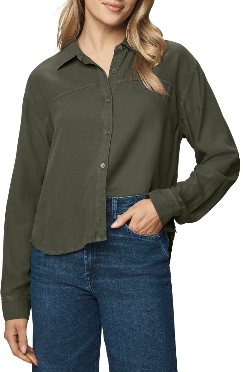 Splendid Joanne Button-Up Shirt, Main, color, Green Spruce