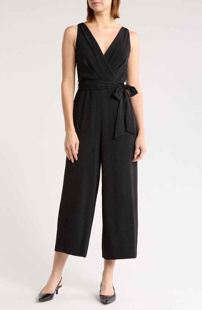 DKNY Sleeveless Tie Waist Jumpsuit, Main, color, 