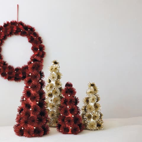 Tinsel Ball Tree with Glittered Beads