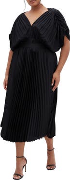 City Chic Henley Pleated Maxi Dress
