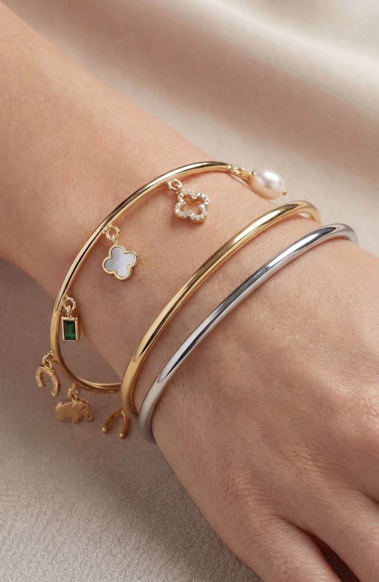 ARGENTO VIVO Luck Set of 3 Bangle Bracelets, Alternate, color, Two Tone