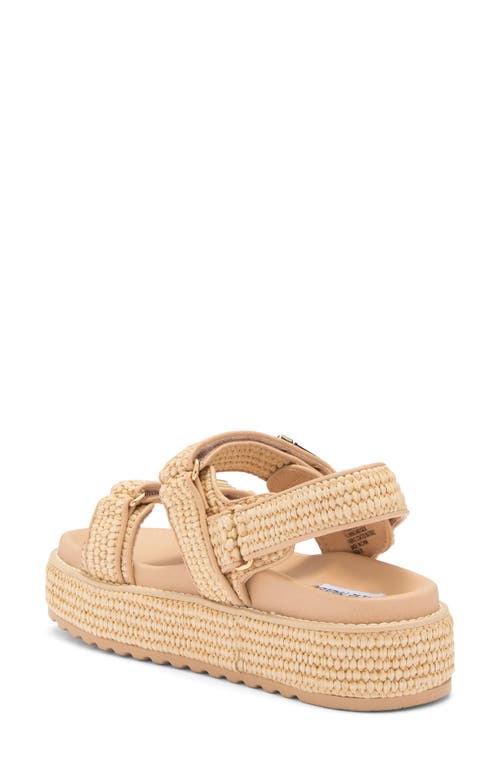 Steve Madden Bowie Platform Slingback Sandal In Natural Raffia