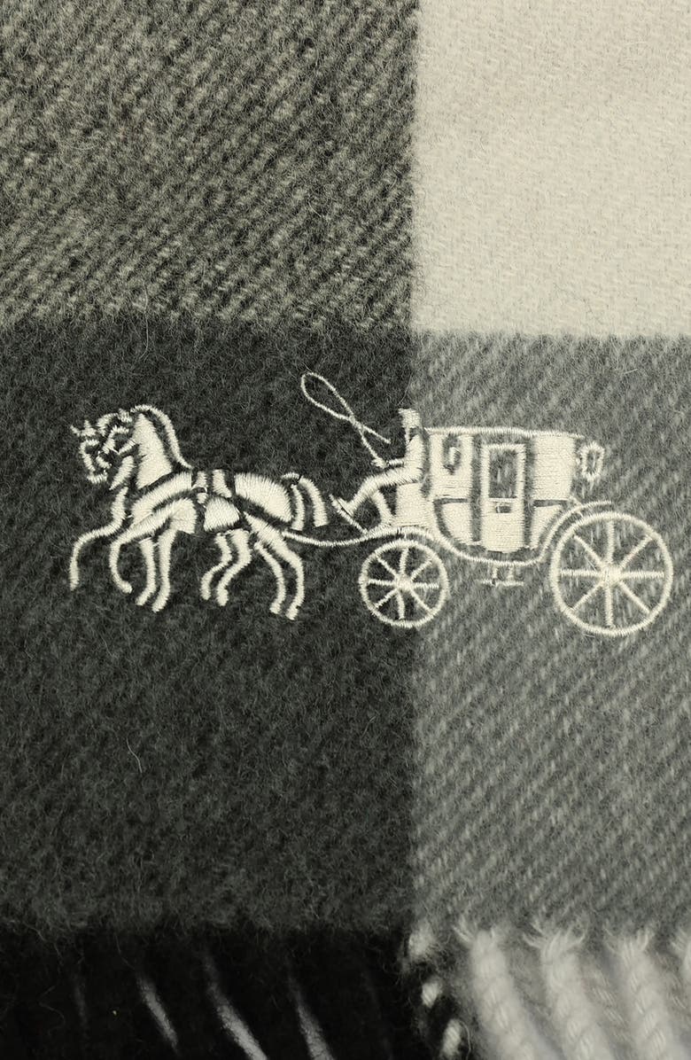 COACH Check Wool Scarf, Alternate, color,