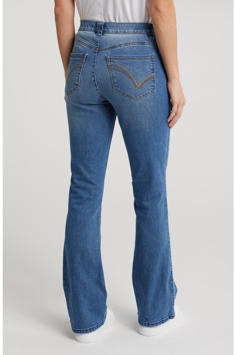 Embroidered Itty Bitty Bootcut Jeans, Alternate, color, MID BLUE