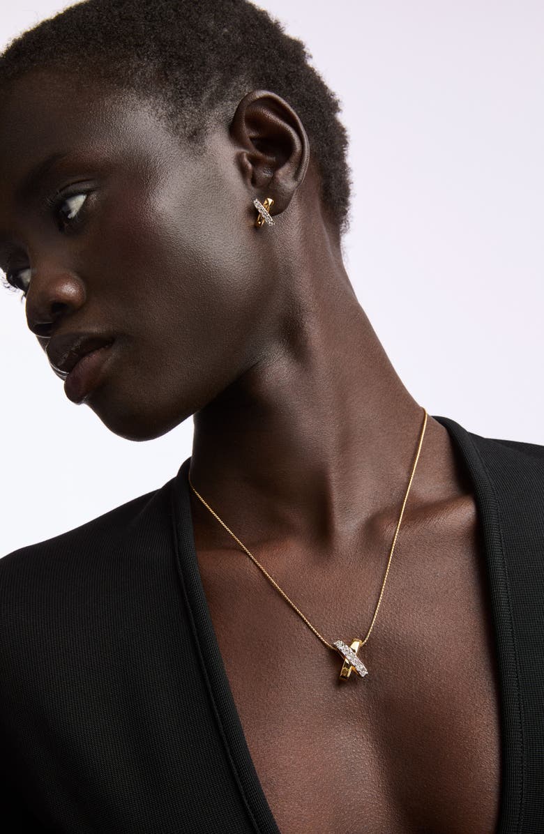 Susan Caplan 1980s Vintage Nina Ricci Crossover Earrings, Alternate, color, Ninna Ricci