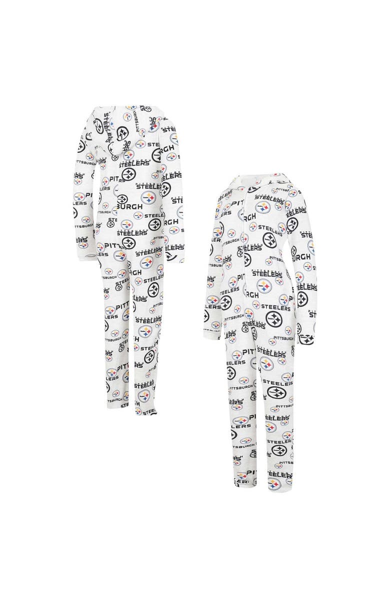 CONCEPTS SPORT Women's Concepts Sport  Cream Pittsburgh Steelers Docket Hoodie Full-Zip Union Suit, Main, color, Cream