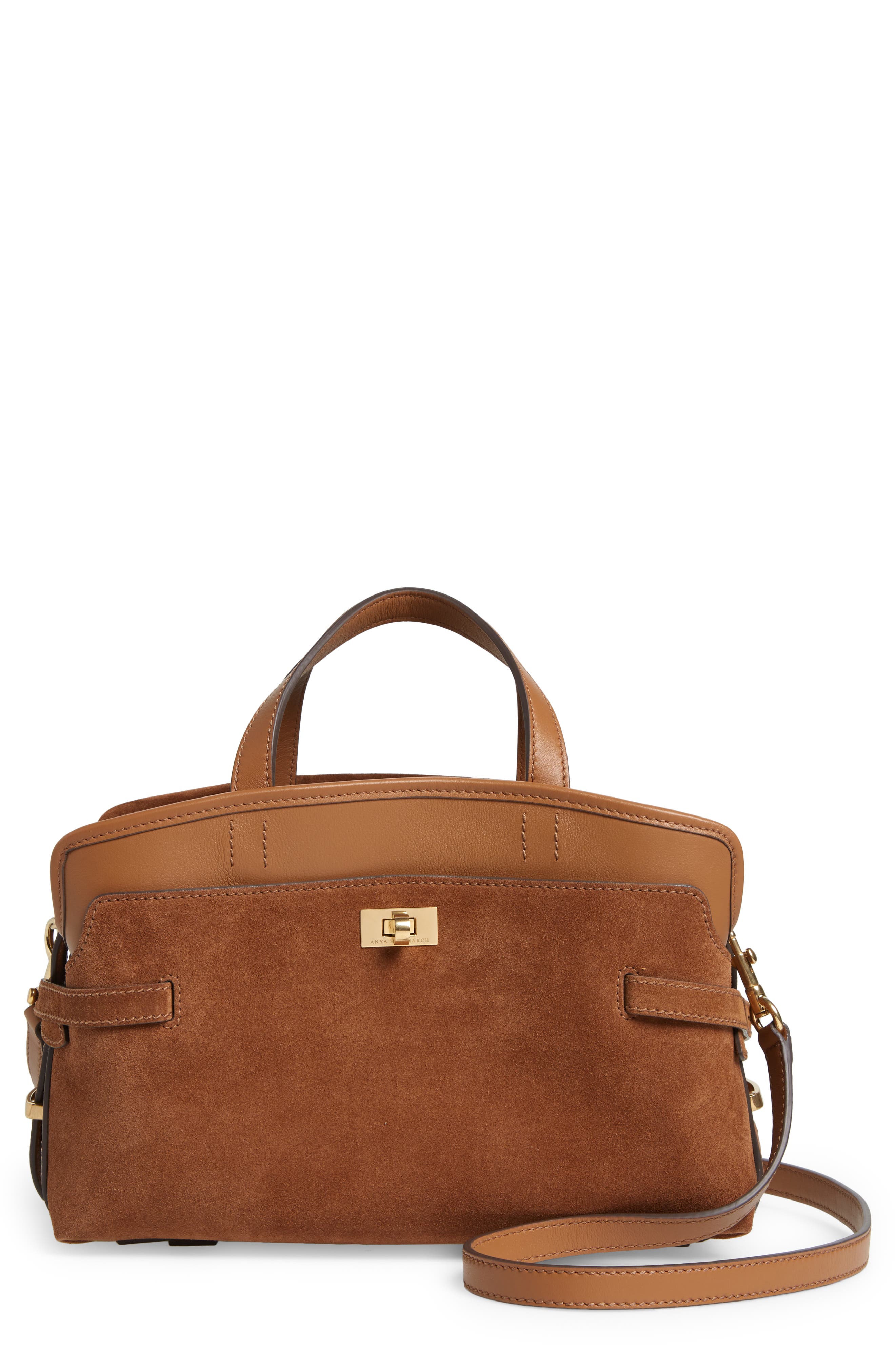 Anya Hindmarch Wilson Suede & Leather Crossbody Bag, Main, color, 