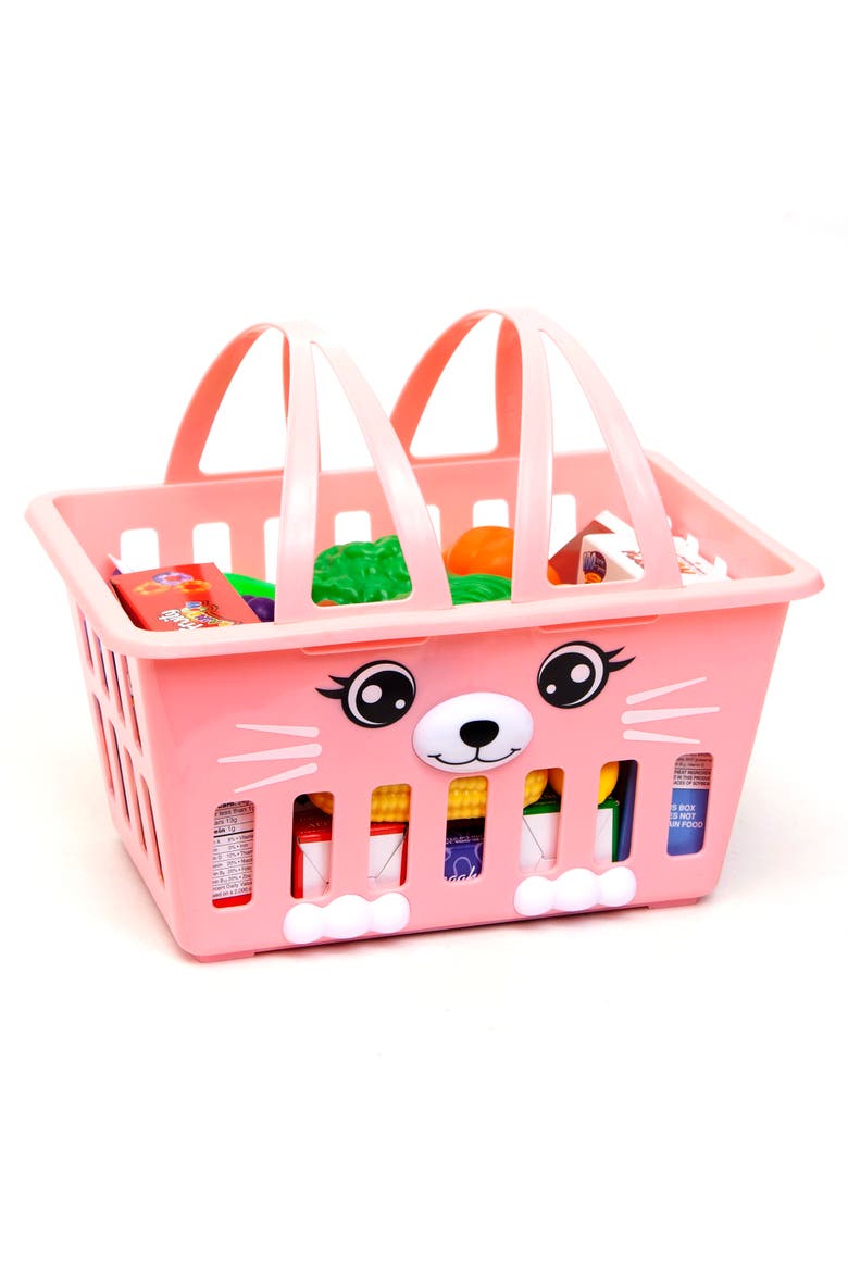 Pink Bunny Basket Playset, Main, color, Multicolored