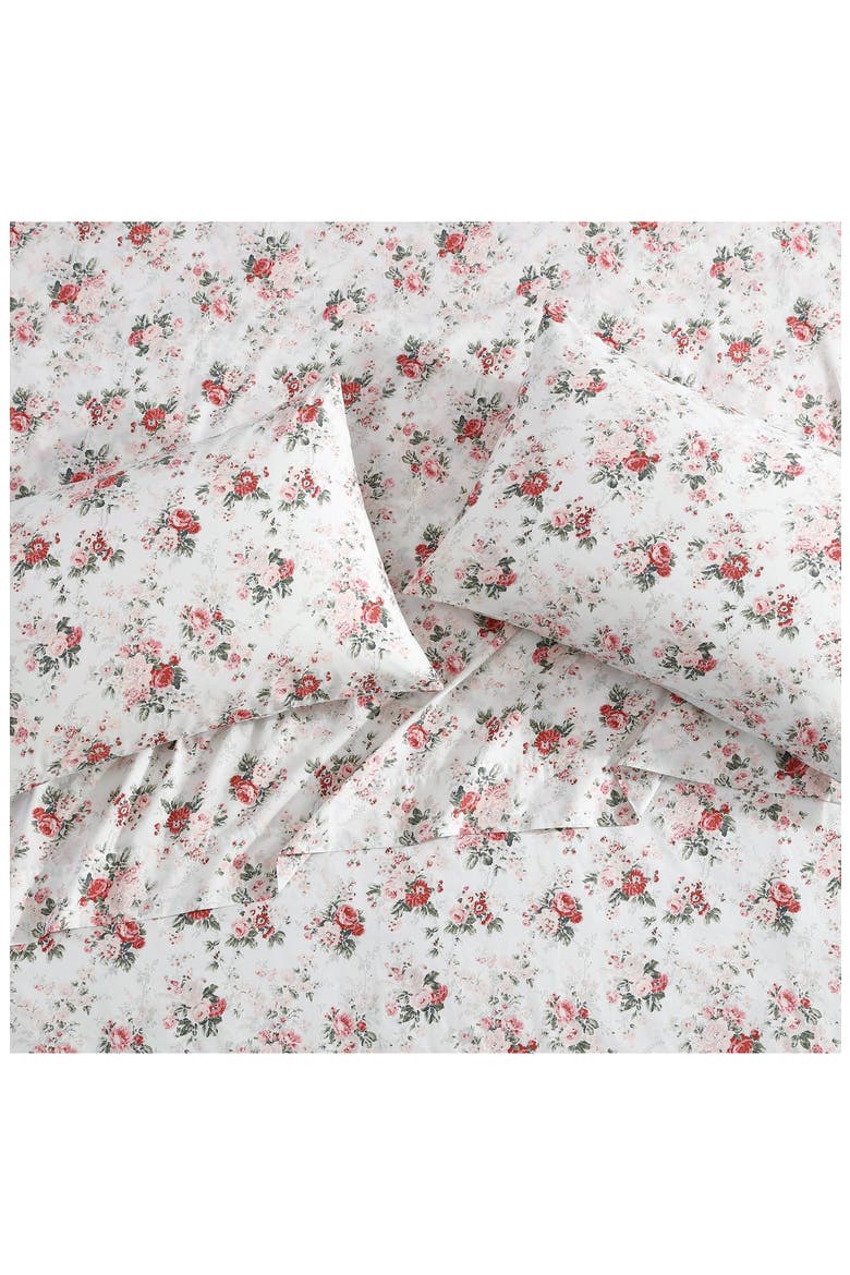 Ashfield Floral Print Sheet Set, Alternate, color, PINK