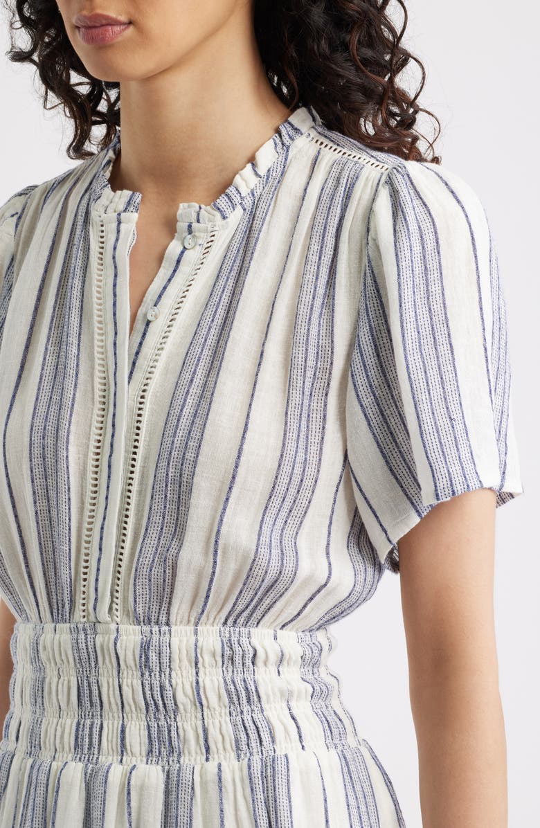 Rails Brent Stripe Smocked Waist Midi Dress, Alternate, color, Salino Stripe