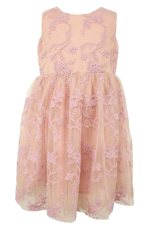 Kids' Embroidered Overlay Tulle Dress (Baby, Toddler & Little Girl)