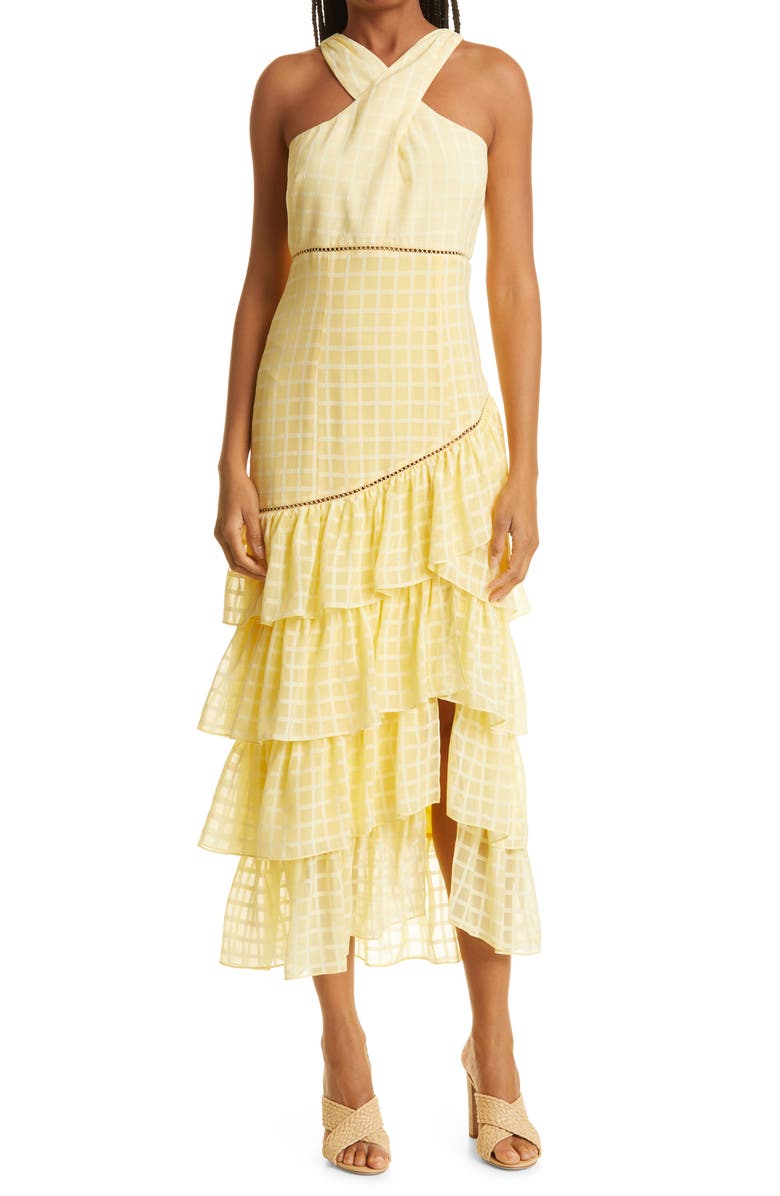 LIKELY LIKLEY Reni Tiered Midi dress, Main, color,