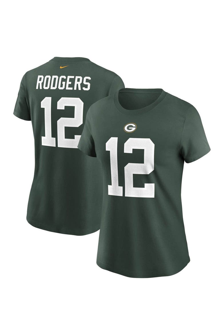 Women's Nike Aaron Rodgers Green Green Bay Packers Name & Number T-Shirt, Alternate, color, Green